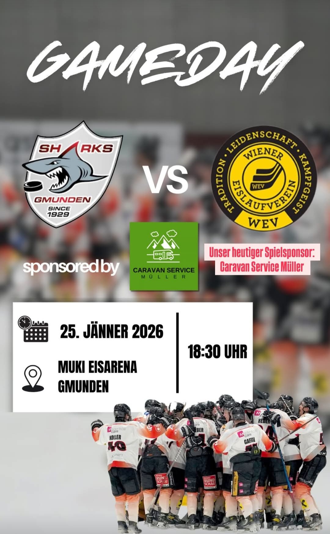 Schlagerspiel in der Muki Eisarena: Sharks empfangen den WEV Wien